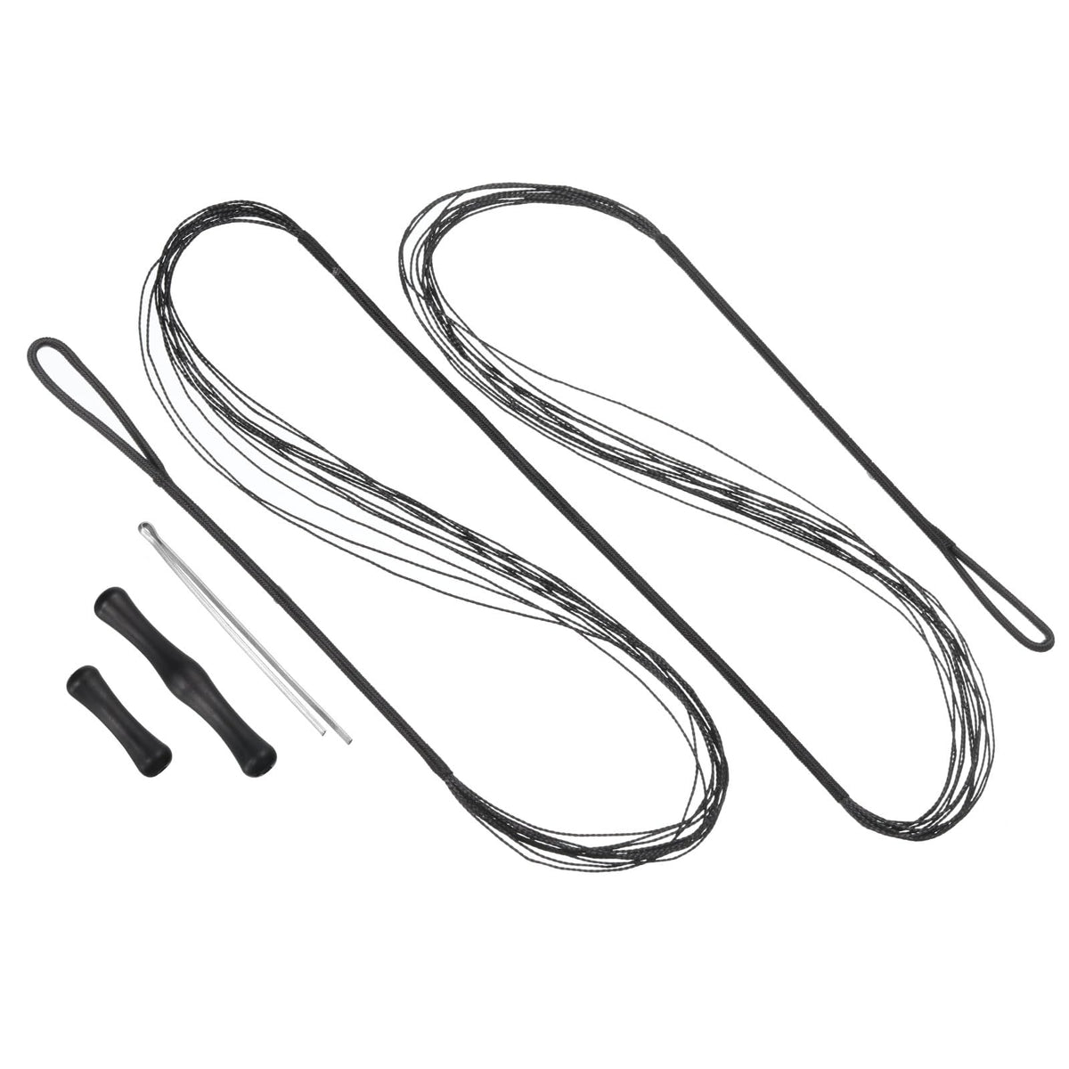 PATIKIL Bow String Replacement with Bowstring Finger Guards for AMO 54", 12 Strands Traditional Recurve Bowstring, Black
