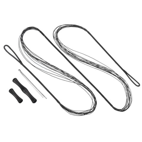 PATIKIL Bow String Replacement with Bowstring Finger Guards for AMO 54", 12 Strands Traditional Recurve Bowstring, Black