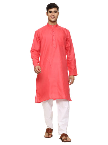 ITOS365 Men Cotton Blend Kurta Pyjama Set Party Fashion Regular Ethinic Wear Indian Dress Gift for Men Carrot XL