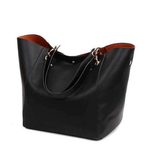 Valleycomfy Women Tote Bags Canvas Large Handbags Shoulder Bag Hobo Top Handle Cross-body Bag(Black)