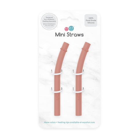 ezpz Pack of 2 Mini Cup Straws - Sienna - 12+