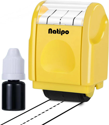Dashed Handwriting Lines Practice Roller Stamp,Self-Inking Line Rolling Stamps Kids Writing,Handwriting Practice for Teachers Office (Yellow)
