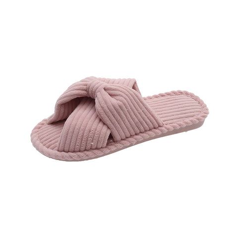 Jueshanzj Ladies Home Indoor Slippers Corduroy Slippers Cute Pink 6.5