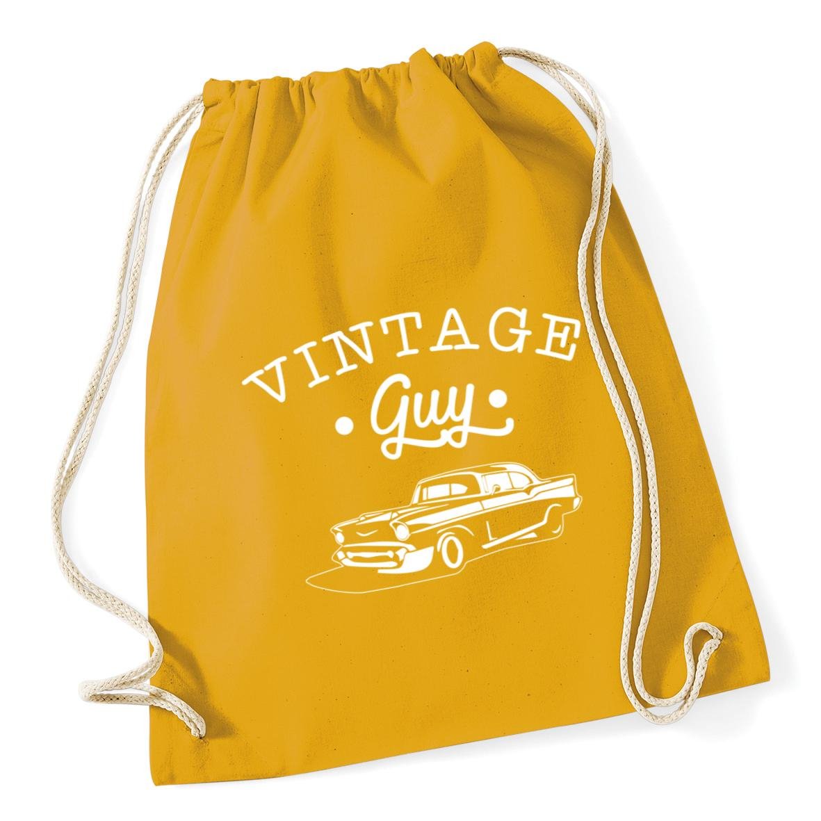 Hippowarehouse Vintage Guy Classic Car Drawstring Cotton School Gym Bag 37cm x 46cm, 12 litres