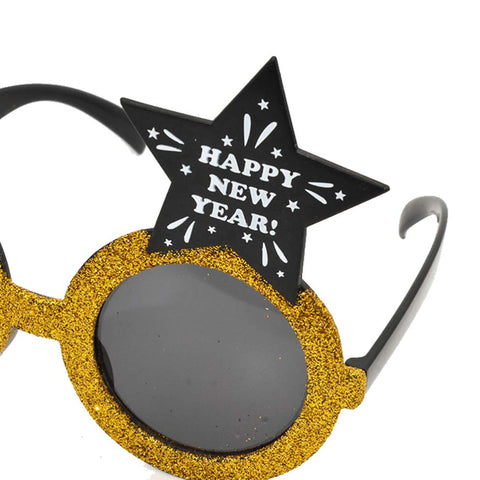 Amosfun 2 Pcs Celebration Favors Prom New Years Eve Stocking Stuffers Ebt Photo Booth Prop Happy New Year Eyeglasses Number Glasses Apparel