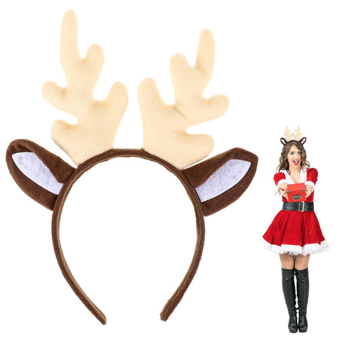 Gatuida Reindeer Antlers Headband: Christmas Reindeer Headband Adult Deer Ears Headband Deer Antlers Costume Cosplay Festival Party Wear
