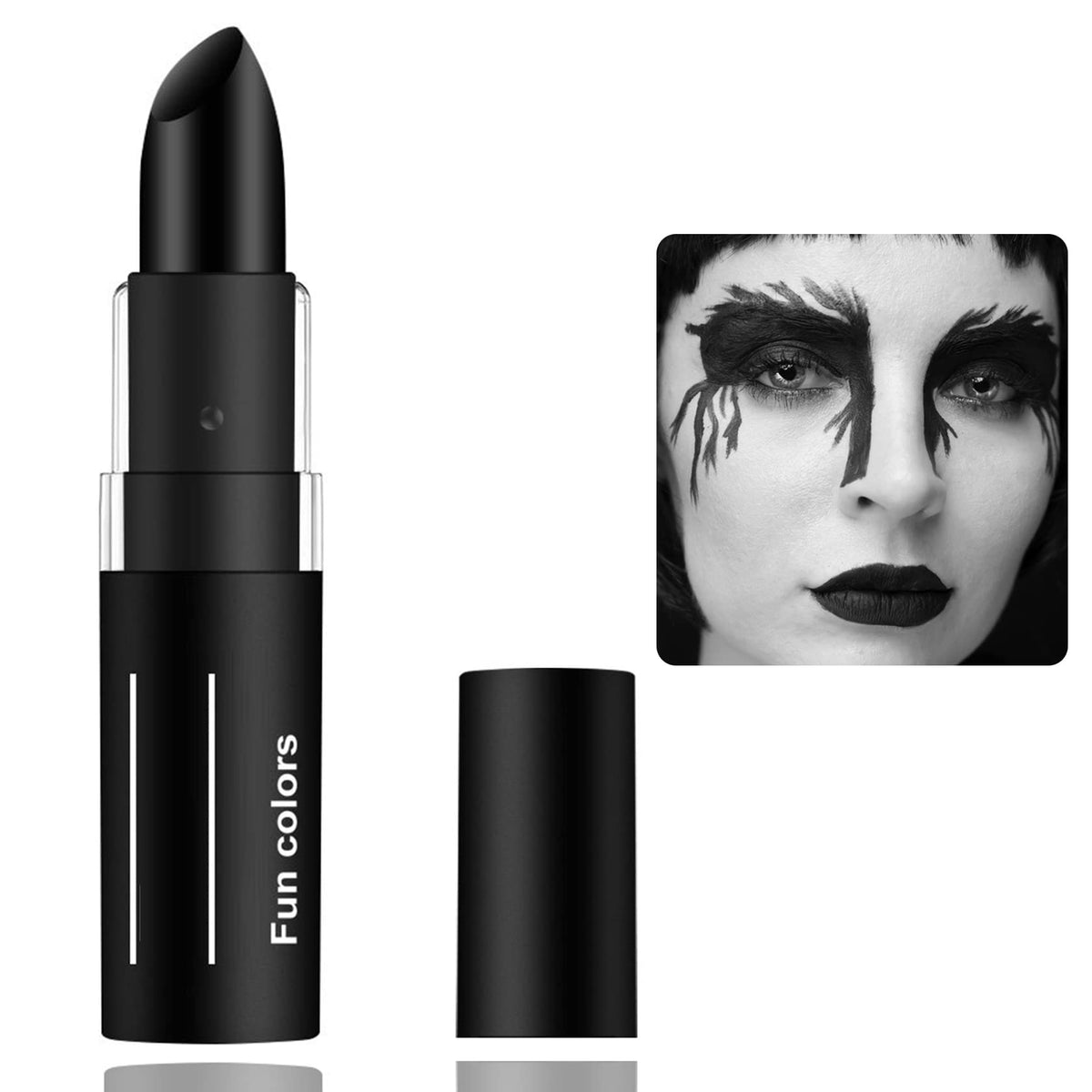Face Body Nose Paint Stick,Clown Makeup Black Cream-Blendable Sticks,Waterproof Eyeblack Stick Blendable Long Lasting Professional SFX Cosplay Festival Stage Halloween Makeup Stick