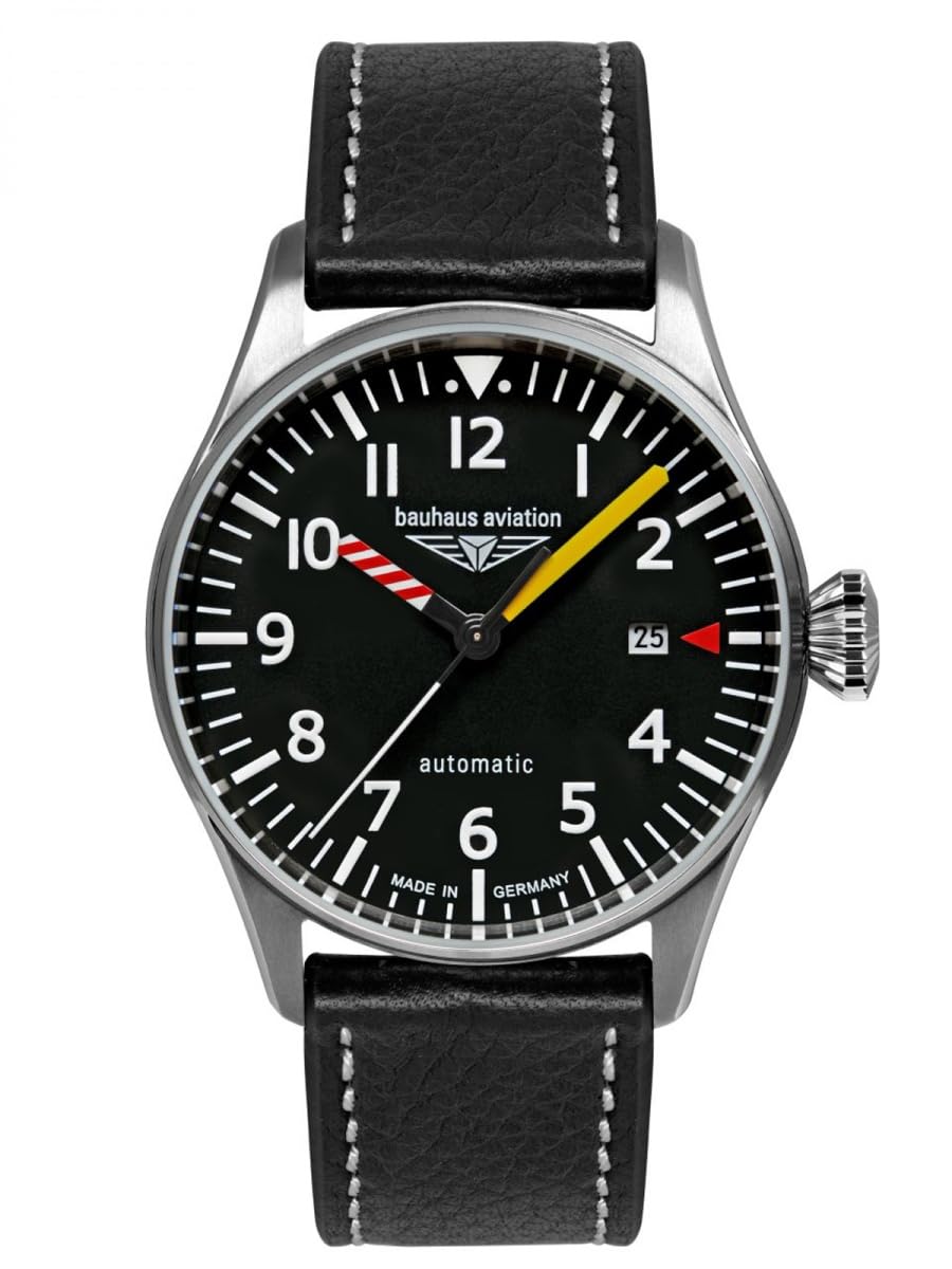Bauhaus Men's Aviation Automatic Watch Black 2762-5, silver, Modern