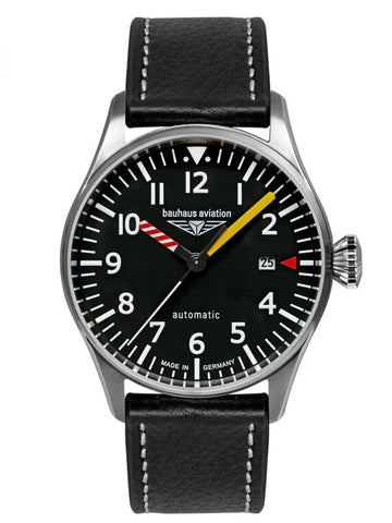 Bauhaus Men's Aviation Automatic Watch Black 2762-5, silver, Modern