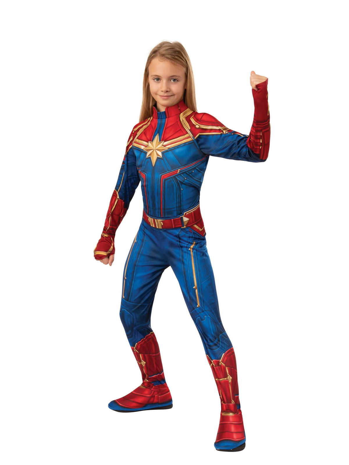 Rubies Official Captain Marvel Hero Suit, Childs Costume, Large Age 8-10 Years Halloween