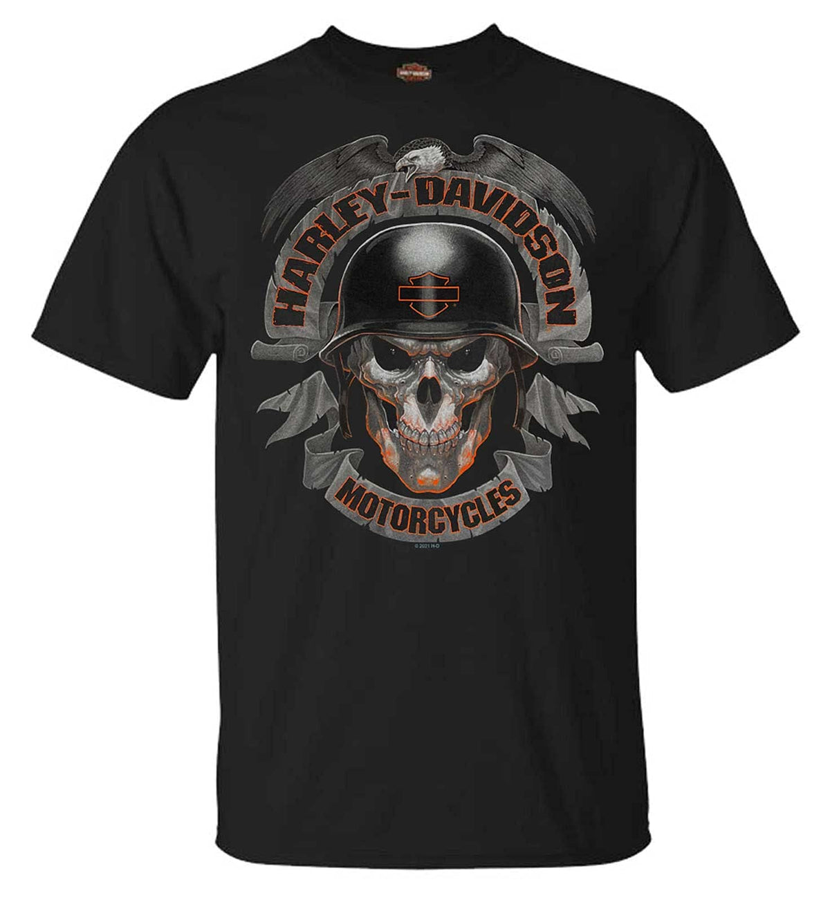 Harley-Davidson Men's Ghoulish Skull Crew-Neck Short Sleeve T-Shirt - Black (S)