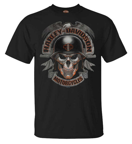 Harley-Davidson Men's Ghoulish Skull Crew-Neck Short Sleeve T-Shirt - Black (S)