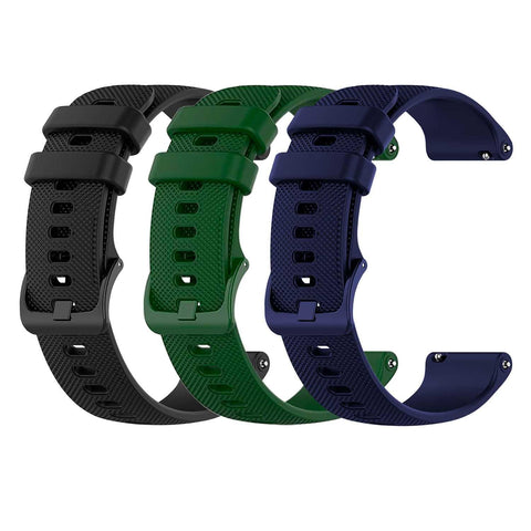 OcioDual Silicone Watch Strap, Quick Release, Compatible with Universal Models 20mm-22mm-18mm, Unisex, z Military Green/Dark Blue/Black, 22mm, 0.87 inches (22