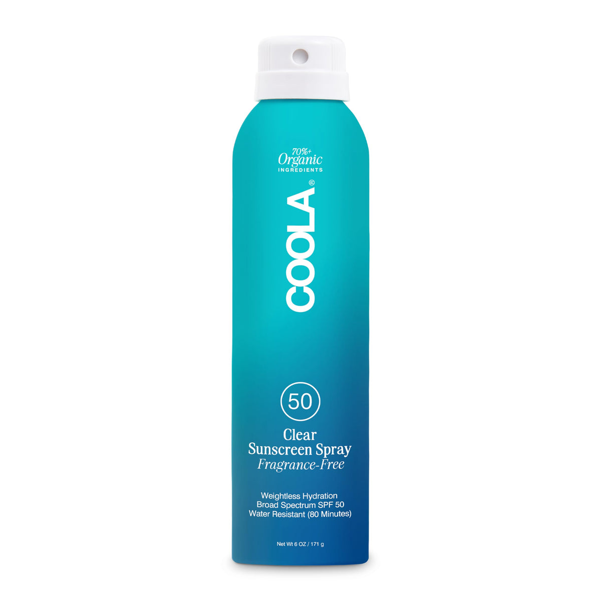COOLA Organic Sunscreen SPF 50 Sunblock Spray, Dermatologist Tested Skin Care for Daily Protection, Vegan and Gluten Free, Fragrance Free, 6 Fl Oz