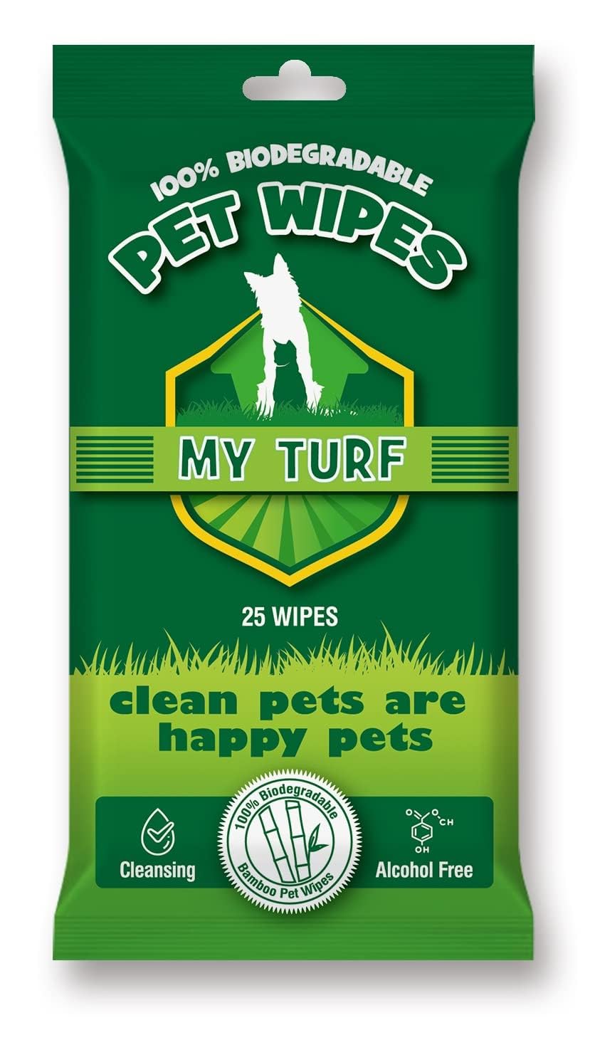 My Turf Unscented Dog Wipes - 25 pcs Pet Wipes for Paw Face Ears and Butt - Cat & Dog Wipes Cleaning - Kitten and Puppy Grooming Bath Wipes 6x8 Inch