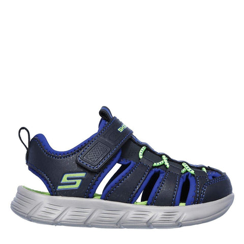 Skechers boys C-flex Sandal Water Shoe, Charcoal/Royal, 9 Toddler US