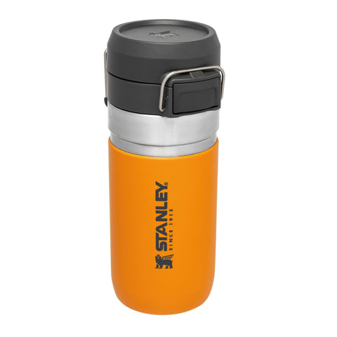Stanley Quick Flip Stainless Steel Water Bottle 0.47L - Keeps Cold For 7 Hours - Leakproof - BPA-Free Thermal Flask - Dishwasher Safe - Cup Holder Compatible - Saffron