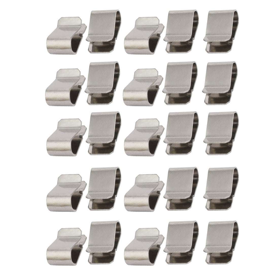 sourcingmap 25pcs Stainless Steel Spring U Clip Silver Tone 21.4mm x 12mm