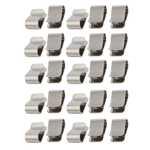 sourcingmap 25pcs Stainless Steel Spring U Clip Silver Tone 21.4mm x 12mm