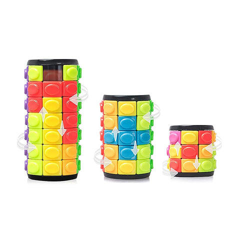 3D Puzzle Rainbow Magic Cube Fidget Toys Cylinder Rotate Slide 3 / 5 / 7 Layers Educational Games Easter Gift for Boys Girls Kids Children Adults (Pack of 3 Pieces)