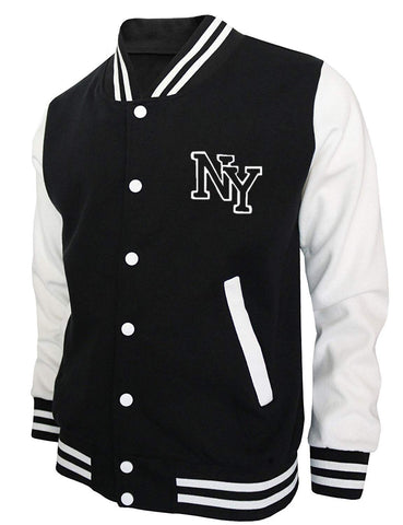 Fashion_First Mens Black College Baseball Jacket Black And White Letterman Vintage Varsity Jacket Basketball Jacket