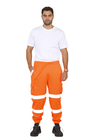 Grunge WearÃƒÆ’Ã†â€™Ãƒâ€ Ã¢â‚¬â„¢ÃƒÆ’Ã‚Â¢ÃƒÂ¢Ã¢â‚¬Å¡Ã‚Â¬Ãƒâ€¦Ã‚Â¡ÃƒÆ’Ã†â€™ÃƒÂ¢Ã¢â€šÂ¬Ã…Â¡ÃƒÆ’Ã¢â‚¬Å¡Ãƒâ€šÃ‚Â® Hi Viz Men's Fleece Work Trousers Reflective Safety Hi Vis Joggers - Men High Visibility Combat Workwear Bottoms Pants (Orange, Medium)