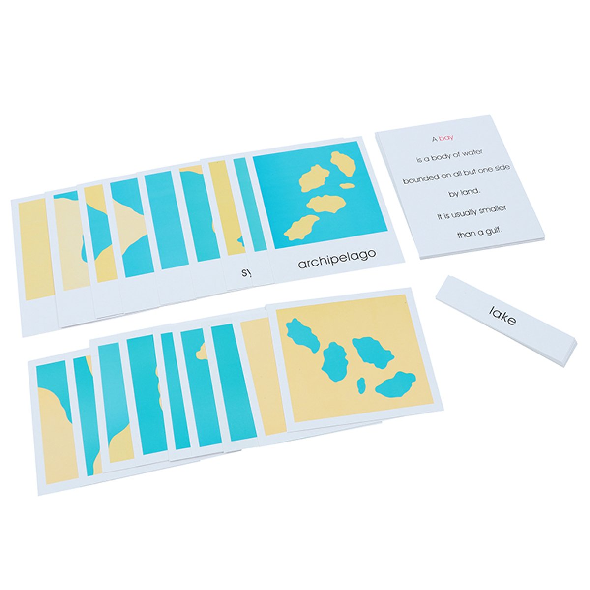Montessori Land and Water Forms Card Set Montessori Geography Learning Cards Early Childhood Education Montessori Materials