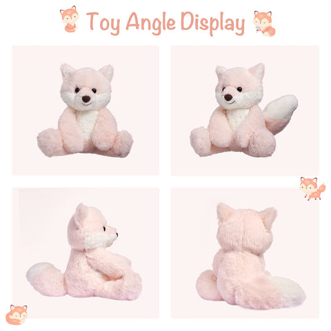 TCBunny Baby Pink Fox Bedtime Stuffed Animal Plush Toy 13", Gifts for Birthday, Valentine, Christmas, (BPT-0009-PK)