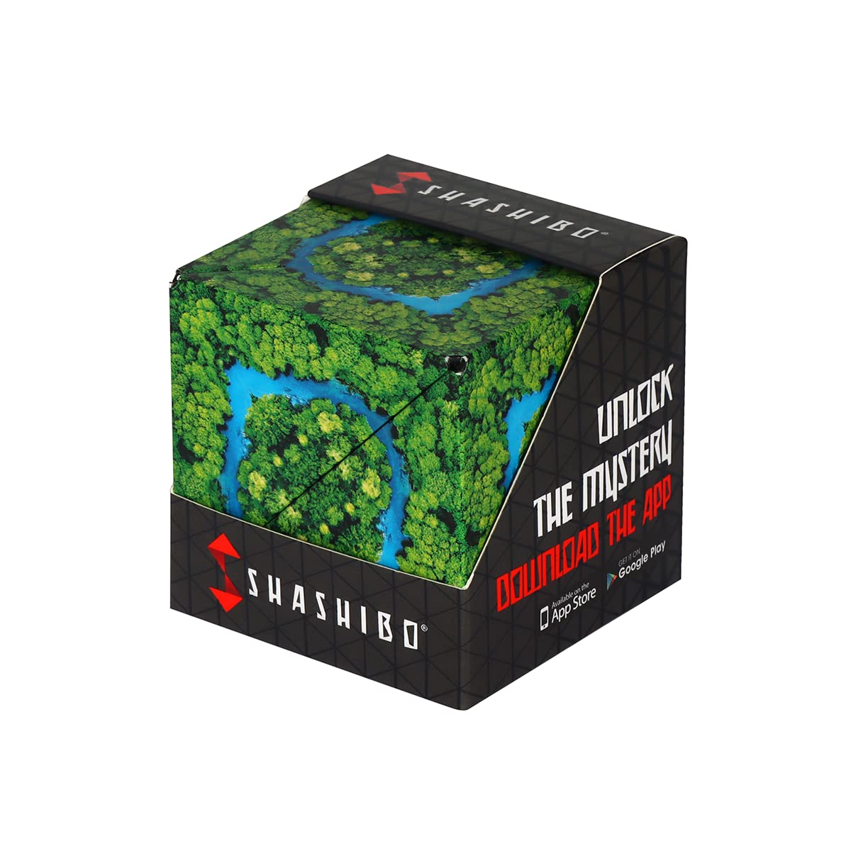 SHASHIBO Shape Shifting Box - Award-Winning, Patented Fidget Cube w/ 36 Rare Earth Magnets - Transforms Into Over 70 Shapes, Download Fun in Motion Toys Mobile App (Wild Series - Jungle)