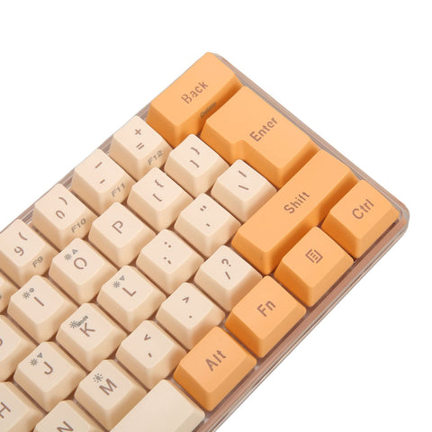 RGB Gaming Keyboard, 61 Keys RGB Backlit LED, 8 Single Color Modes, Wired Mechanical Keyboard for Windows PC Gamers, for Office( Beige)