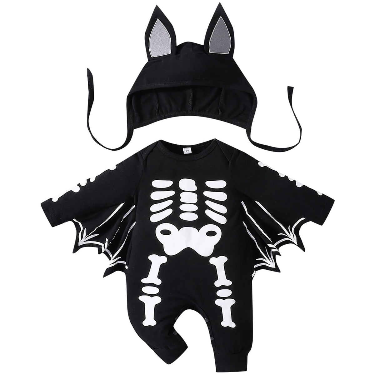 Winmany Newborn Baby Boys Girls Halloween Costumes with Hat 2PCS My 1st Halloween Jumpsuit Infant Bat Romper Clothes