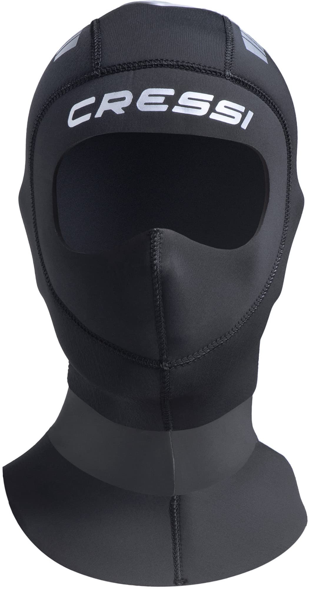 Cressi Orust Hood 5mm - Unisex Adult Diving Hood, Black/Silver