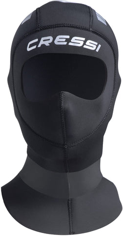 Cressi Orust Hood 5mm - Unisex Adult Diving Hood, Black/Silver