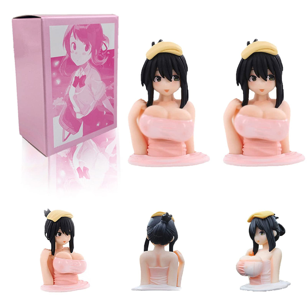 Shaking Girl Car Ornaments, Bobbleheads for Car Dashboard Decorations, Kawaii Action Model Doll for Room Desktop Car Dashboard (2PCS)