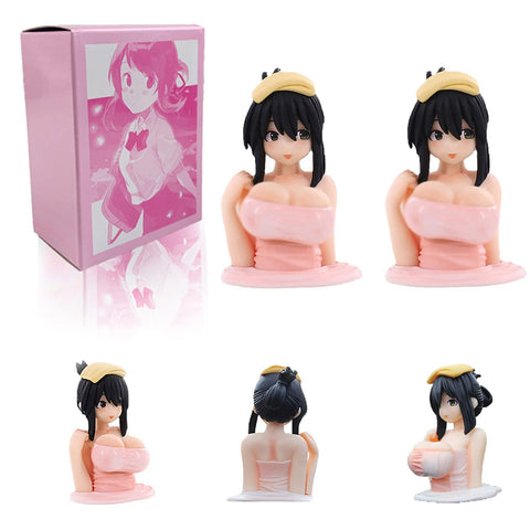 Shaking Girl Car Ornaments, Bobbleheads for Car Dashboard Decorations, Kawaii Action Model Doll for Room Desktop Car Dashboard (2PCS)