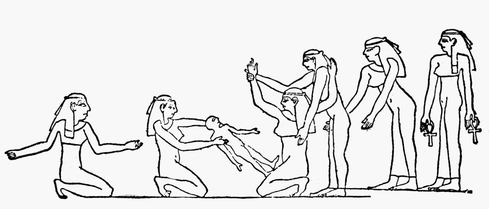 Cleopatra Vii (69-30 BC) Nlast Macedonian Queen Of Egypt Cleopatra Giving Birth In A Kneeling Position With Her Arms Raised After A Bas-Relief In The Temple Of Esneh Poster Print by (24 x 36)