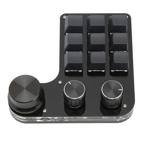Zunate Mini Gaming Keypad 9 Keys, One Handed Programmable Keyboards with RGB Backlit and 3 Knobs, Compatible for Window Only, Easy to Use