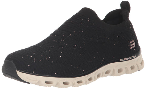 Skechers Sport Women's Women's Glide Step Sneaker, Black/Gold=BKGD, 6