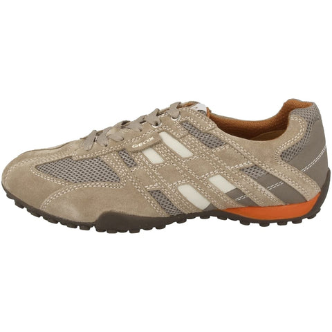 Geox Mens Uomo Snake Sneakers, Beige Dk Orange, 10.5 UK