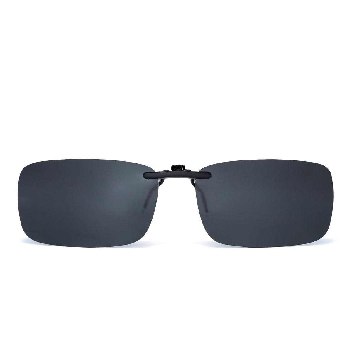 JM Rimless Rectangle Clip on Sunglasses Lightweight Polarized Eyeglasses Men Women (Polarized Grey)