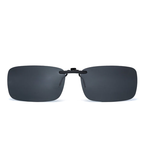 JM Rimless Rectangle Clip on Sunglasses Lightweight Polarized Eyeglasses Men Women (Polarized Grey)