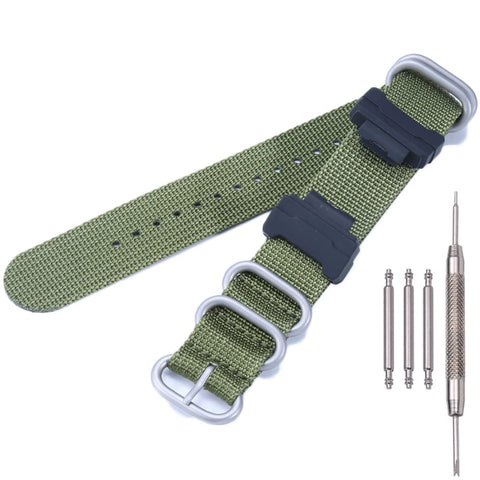 MCXGL Heavy duty nylon watch strap + Adapter 16mm Replacement for GShock DW5600 DW9052 GW6900 GA110 GA120 GA100 mens watch band
