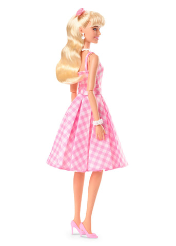 Barbie The Movie Doll, Margot Robbie as, Collectible Doll Wearing Pink and White Gingham Dress with Daisy Chain Necklace