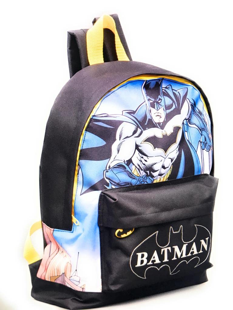 William Lamb Officially Licensed Batman Large Backpack Kids Adults DC Comics School College Laptop Bag Rucksack, Black
