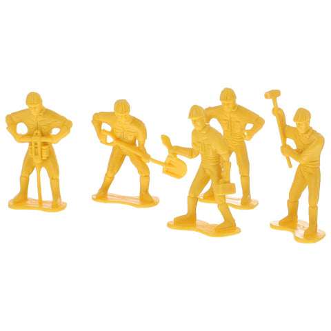 EXCEART Tiny Engineering Man Model Toy Street Signs Playset Traffic Signs Playset Construction Model Toys Construction Site Pretend Play Toy Cake Topper for Children Play 45pcs