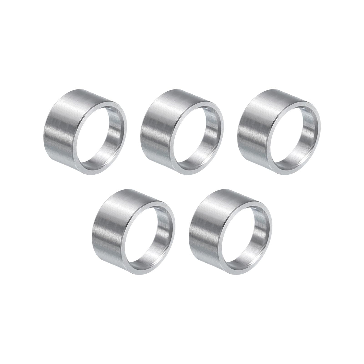 uxcell 5pcs Stainless Steel Spacer 12mm Bore x 15mm OD x 8mm Length Screw Standoff Bushing Plain Finish Round Metal Spacer for 12mm ID Screws Bolts and Rods