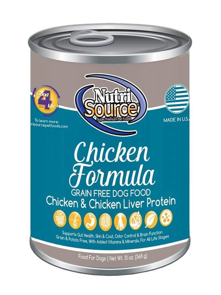 NutriSource Grain Free Wet Dog Food, Chicken and Chicken Liver, 13 Ounce (Pack of 12)