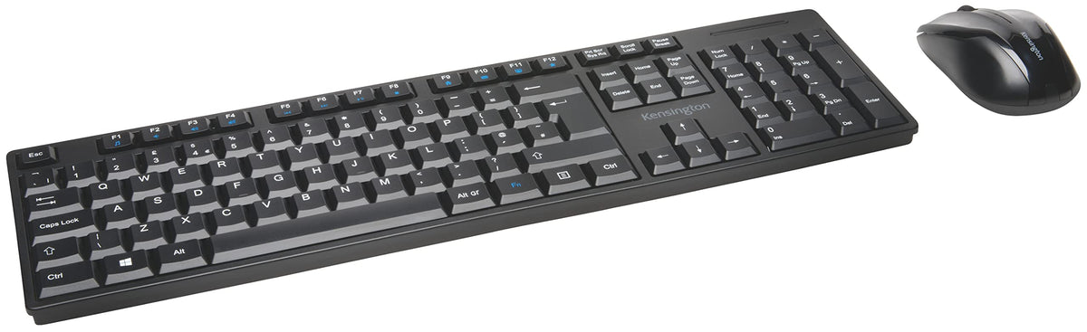 Kensington Pro Fit Low-Profile Wireless Keyboard and Mouse Set Desktop, Multimedia Keys, Ambidextrous, Home Office Keyboard and Mouse Set QWERTY, (K75230UK), Black