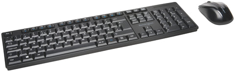 Kensington Pro Fit Low-Profile Wireless Keyboard and Mouse Set Desktop, Multimedia Keys, Ambidextrous, Home Office Keyboard and Mouse Set QWERTY, (K75230UK), Black