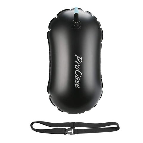 ProCase Swim Buoy Float, Swimming Bubble Safety Float with Adjustable Waist Belt for Open Water Swimmers, Triathletes, Snorkelers, Kayakers, Safe Swim Trainers -Black